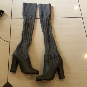 Grey sweater boots